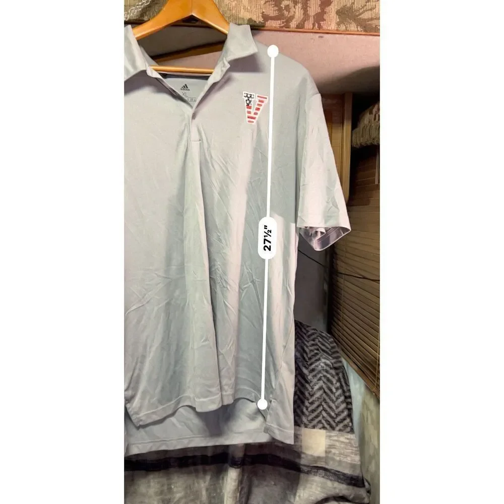 Adidas Men's Gray Polo Shirt XL Short Sleeve